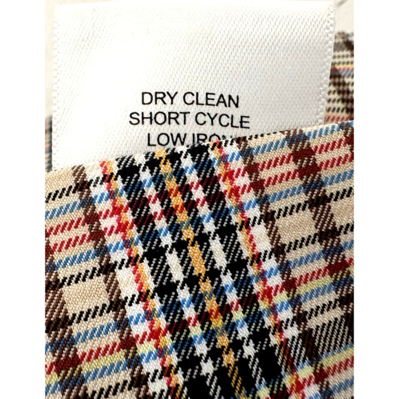 Per Se by Carlisle Ankle Pants 8 Christy Tan Blue Plaid Cotton Stretch Tapered - Picture 6 of 10